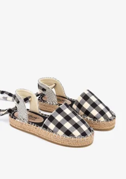 Conguitos B&W Alpargatas De Niña Vichy Negro^ Alpargatas|Alpargatas