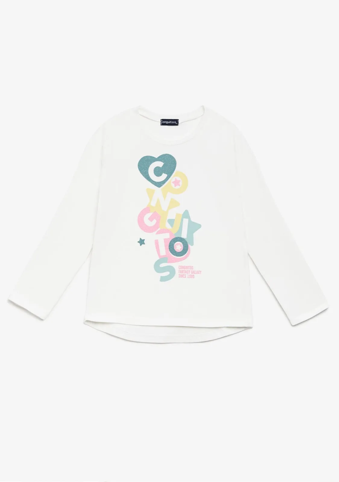 Conguitos Camiseta Blanca Formas Multicolor^ Camisetas|Camisetas Manga Larga