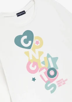 Conguitos Camiseta Blanca Formas Multicolor^ Camisetas|Camisetas Manga Larga