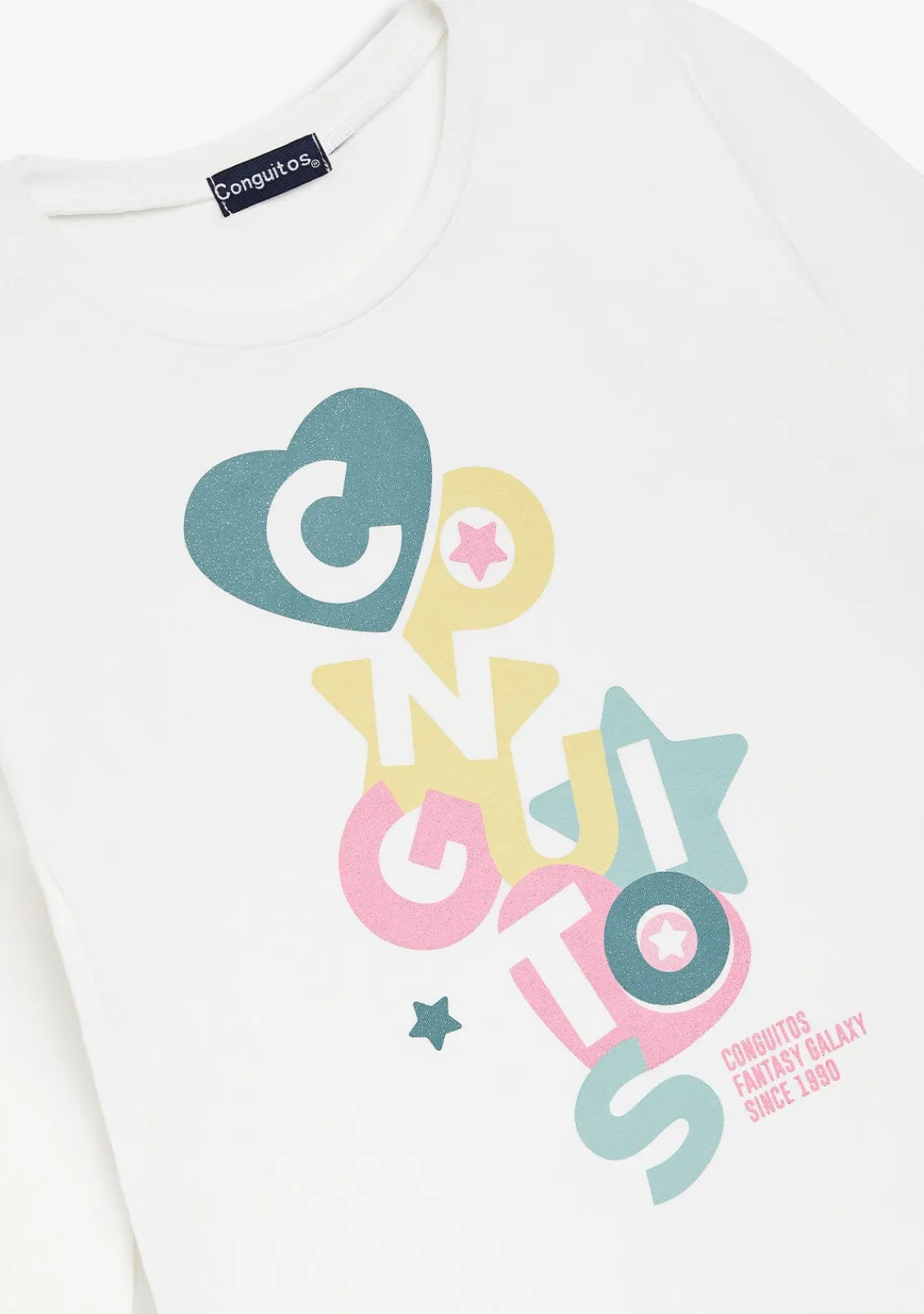 Conguitos Camiseta Blanca Formas Multicolor^ Camisetas|Camisetas Manga Larga
