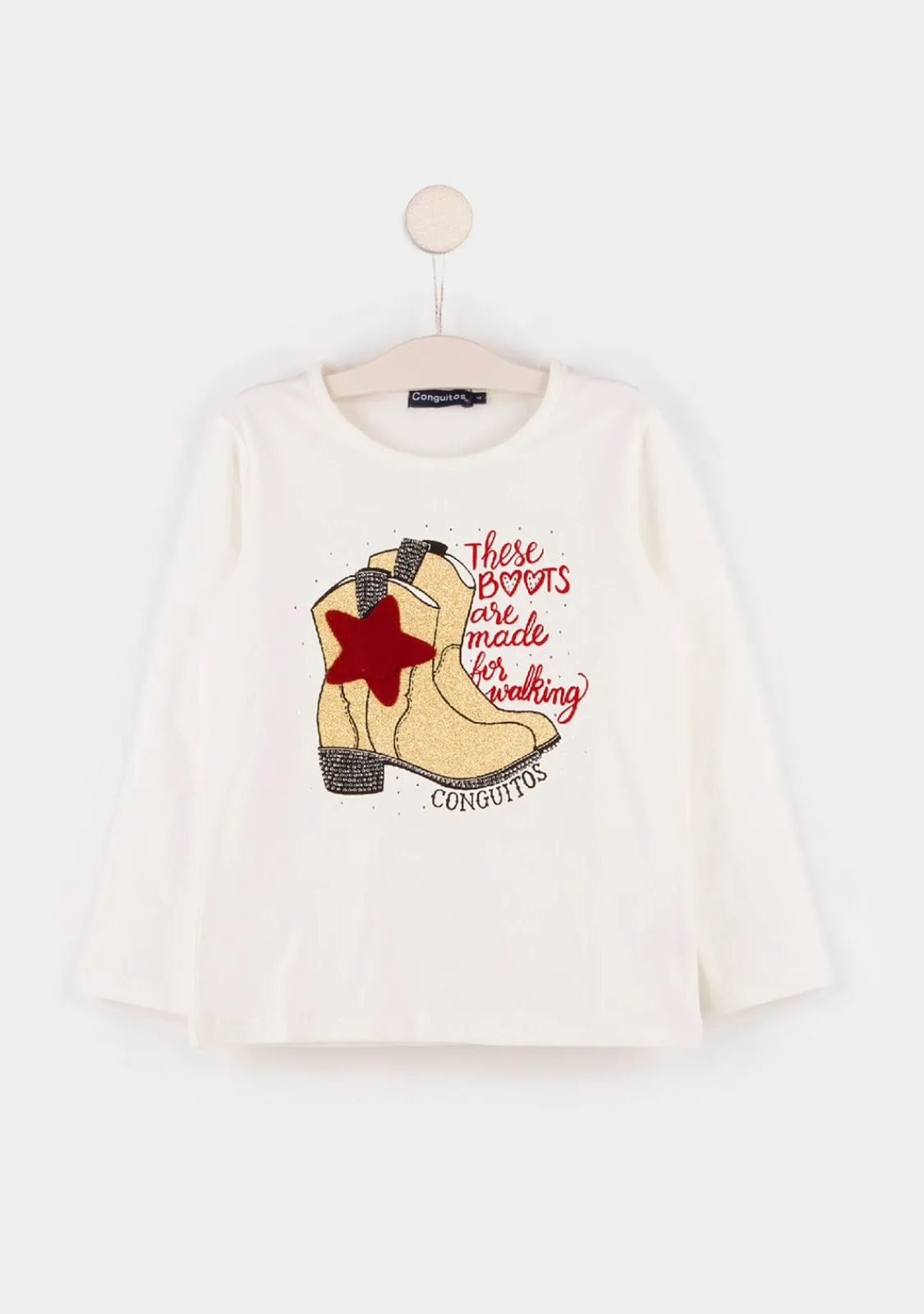 Conguitos Camiseta Con Luz De Niña Botas^ Camisetas|Camisetas Manga Larga