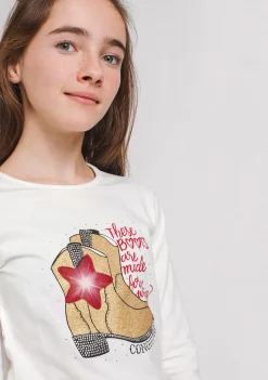 Conguitos Camiseta Con Luz De Niña Botas^ Camisetas|Camisetas Manga Larga