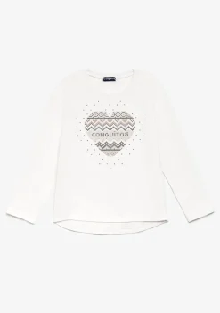 Conguitos Camiseta Corazón Puntos Blanco^ Camisetas|Camisetas Manga Larga