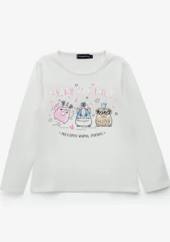 Conguitos Camiseta De Niña Animal Friends Blanco^ Camisetas|Camisetas Manga Larga