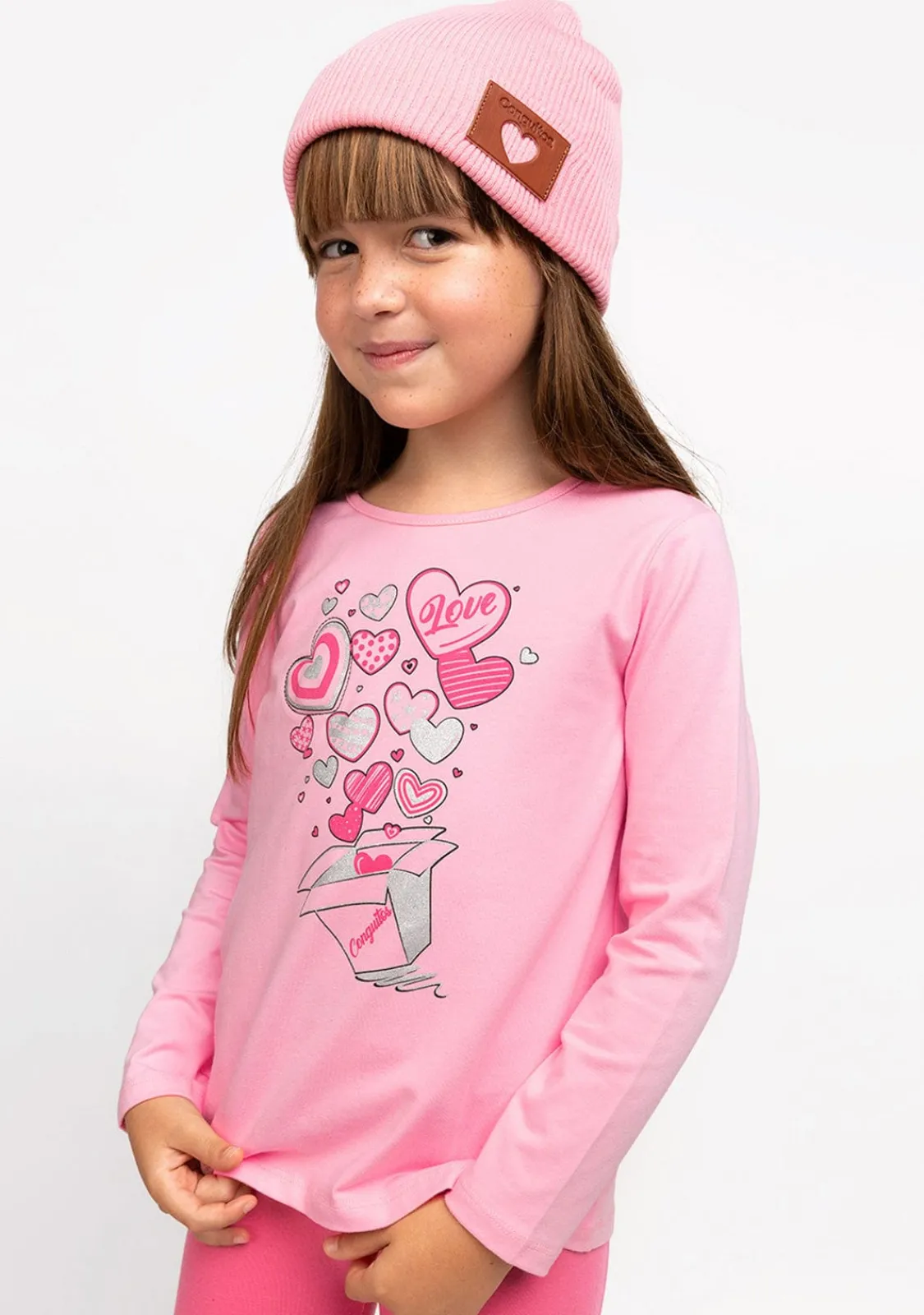 Conguitos Camiseta De Niña Con Luz Caja Rosa^ Camisetas|Camisetas Manga Larga