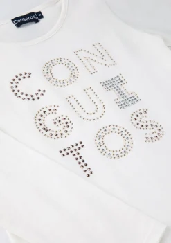 Conguitos Camiseta De Niña Strass Blanco^ Camisetas|Camisetas Manga Larga