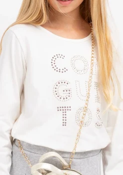 Conguitos Camiseta De Niña Strass Blanco^ Camisetas|Camisetas Manga Larga