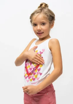 Conguitos Camiseta De Niña Corazones Blanca^ Camisetas
