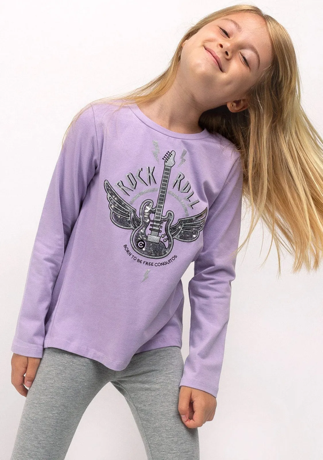 Conguitos Camiseta De Niña Rock Malva^ Camisetas|Camisetas Manga Larga