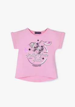 Conguitos Camiseta De Niña Roller Lentejuelas Rosa^ Camisetas