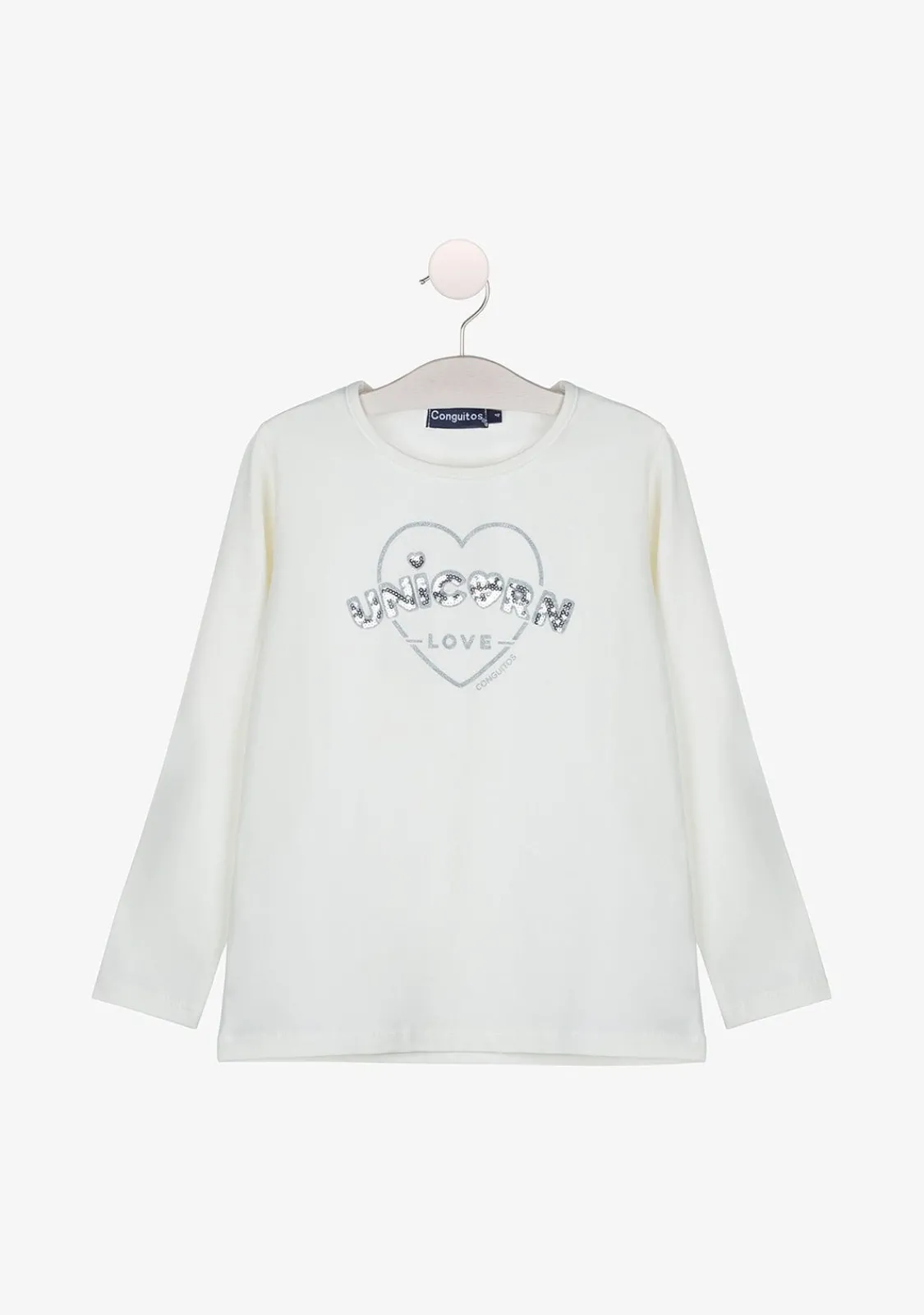 Conguitos Camiseta De Niña Unicorn Love Blanca^ Camisetas|Camisetas Manga Larga