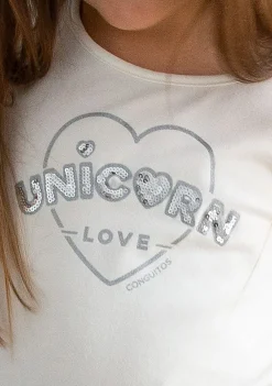 Conguitos Camiseta De Niña Unicorn Love Blanca^ Camisetas|Camisetas Manga Larga