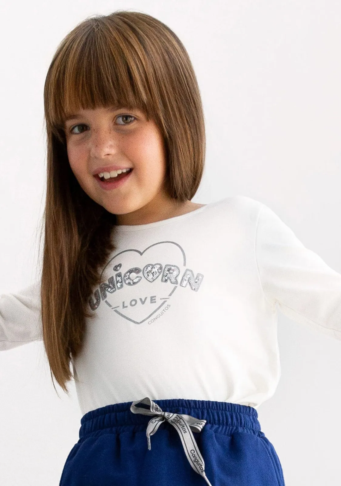 Conguitos Camiseta De Niña Unicorn Love Blanca^ Camisetas|Camisetas Manga Larga
