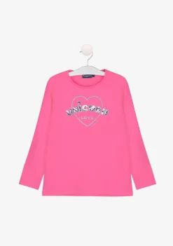 Conguitos Camiseta De Niña Unicorn Love Fucsia^ Camisetas|Camisetas Manga Larga