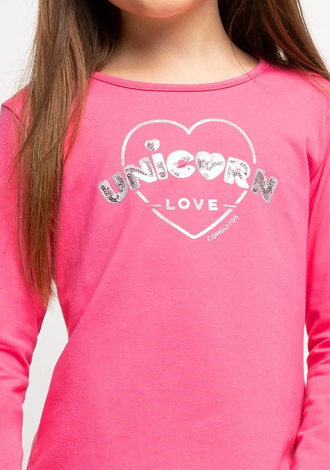 Conguitos Camiseta De Niña Unicorn Love Fucsia^ Camisetas|Camisetas Manga Larga