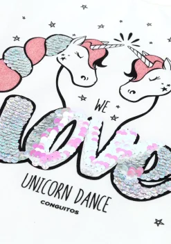 Conguitos Camiseta De Niña Unicornios Blanco^ Camisetas|Camisetas Manga Larga