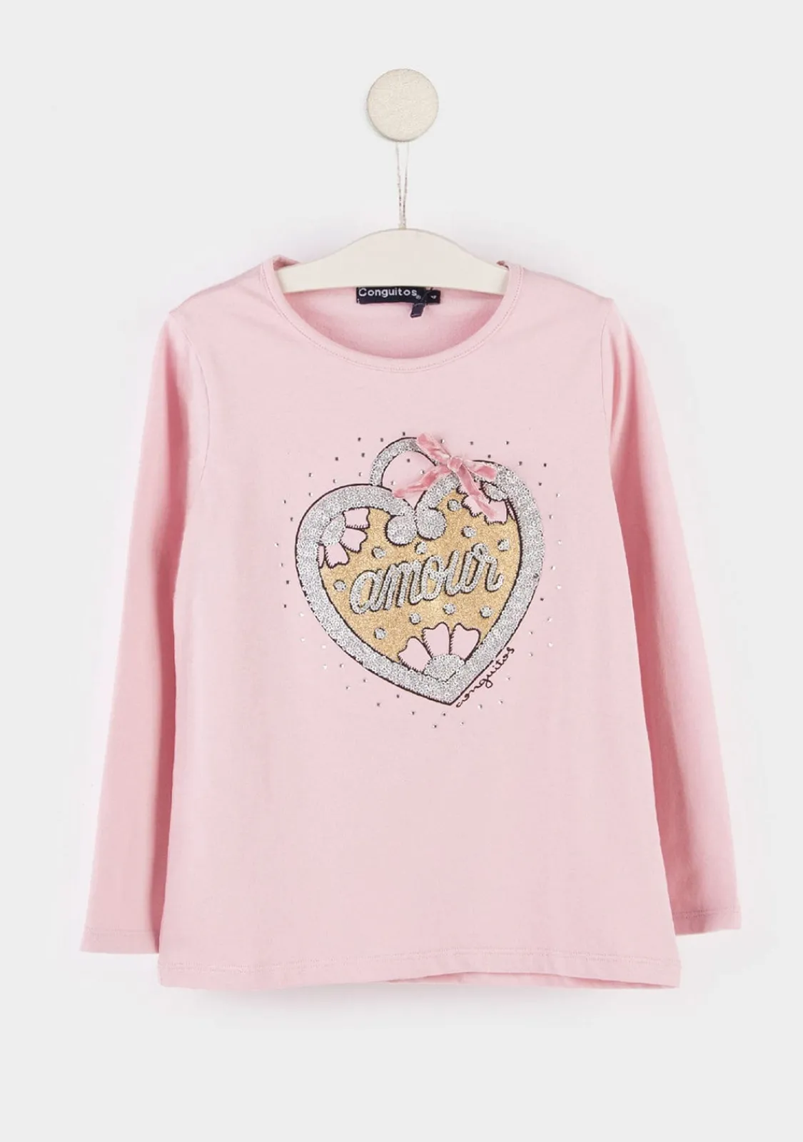 Conguitos Camiseta Niña Corazón Rosa^ Camisetas|Camisetas Manga Larga