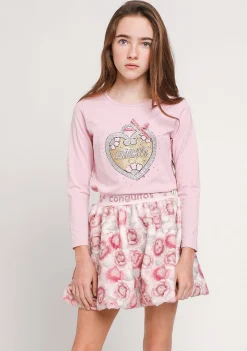 Conguitos Camiseta Niña Corazón Rosa^ Camisetas|Camisetas Manga Larga