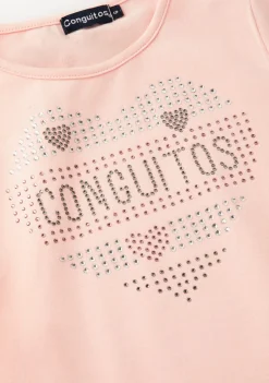Conguitos Camiseta Niña Corazón Strass Rosa^ Camisetas|Camisetas Manga Larga
