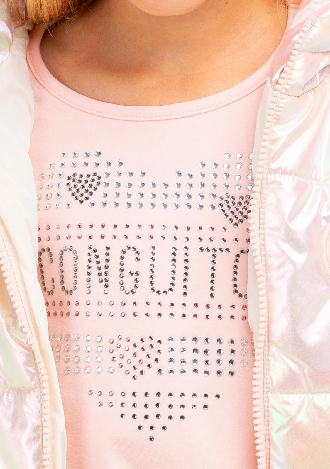 Conguitos Camiseta Niña Corazón Strass Rosa^ Camisetas|Camisetas Manga Larga