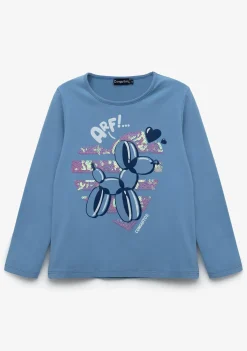 Conguitos Camiseta Niña Dog Balloon Azul^ Camisetas|Camisetas Manga Larga
