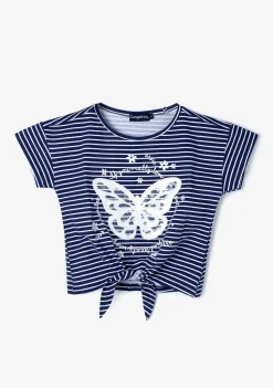Conguitos Camiseta Nudo De Niña Mariposa Marino^ Camisetas