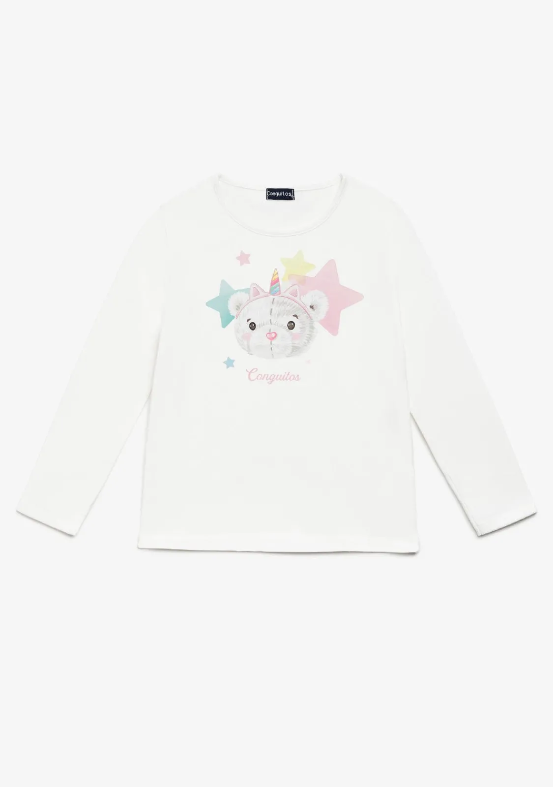 Conguitos Camiseta Osita Estrellas Blanco^ Camisetas|Camisetas Manga Larga