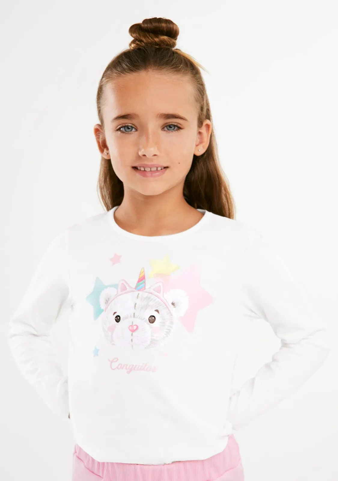 Conguitos Camiseta Osita Estrellas Blanco^ Camisetas|Camisetas Manga Larga