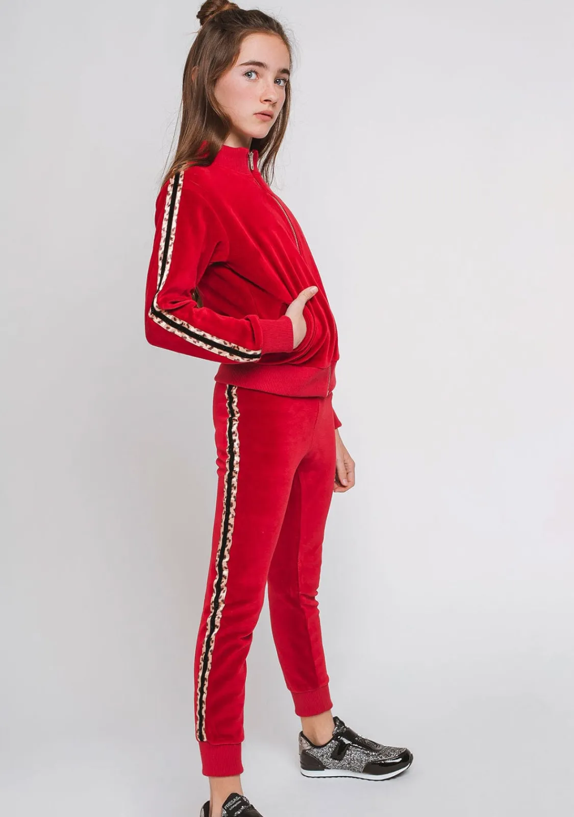 Conguitos Chaqueta De Chandal Terciopelo Roja^ Chaquetas|Sudaderas