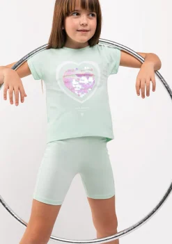 Conguitos Conjunto De Niña Corazón Menta^ Shorts|Camisetas