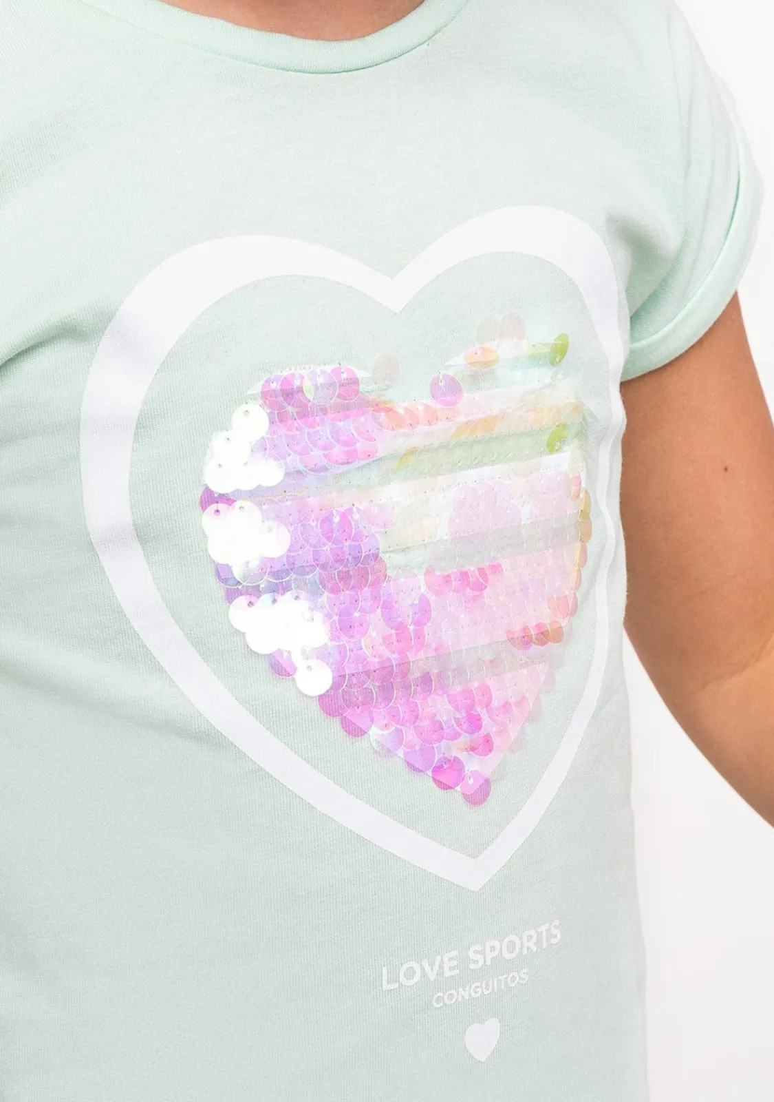 Conguitos Conjunto De Niña Corazón Menta^ Shorts|Camisetas