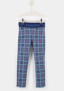 Conguitos Leggins De Niña Cuadros Azul Marino^ Pantalones Y Leggins