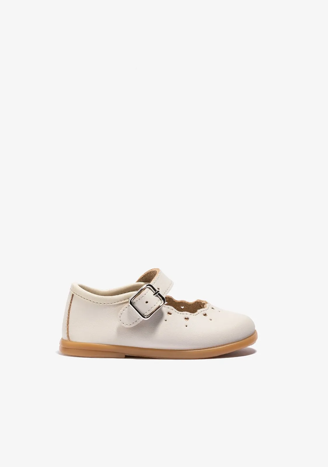 Conguitos Merceditas De Bebé Hebilla Beige^ Bailarinas|Zapatos De Ceremonia