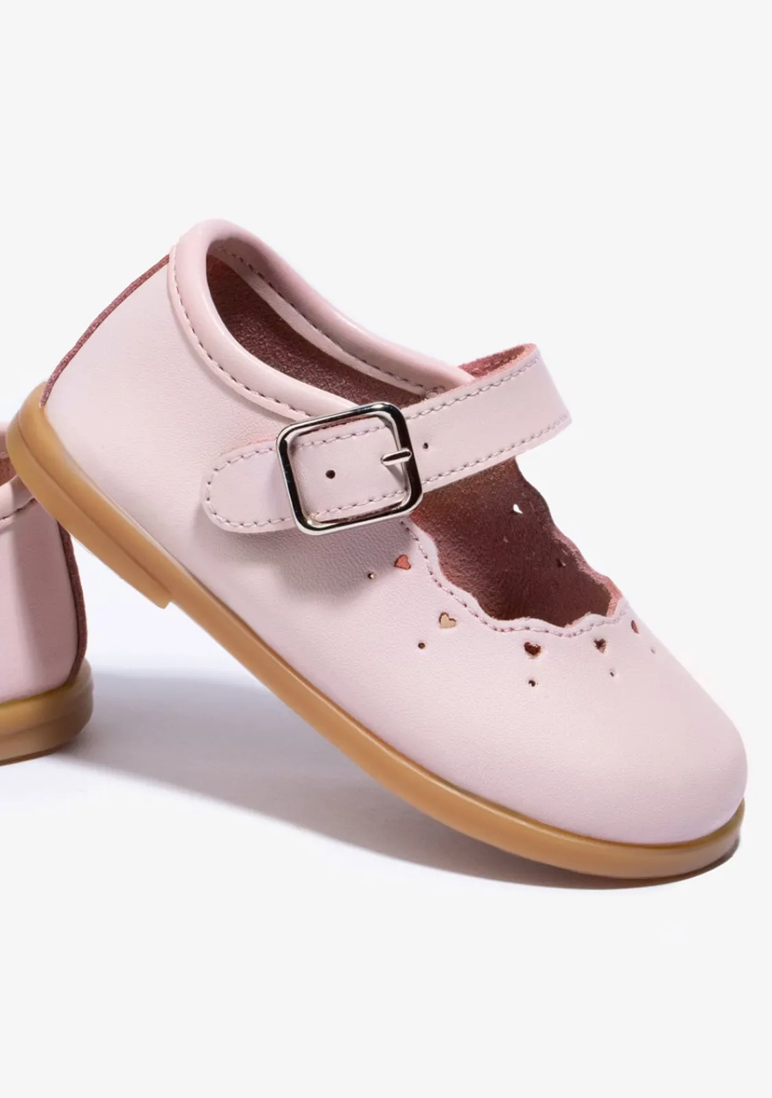 Conguitos Merceditas De Bebé Hebilla Rosa^ Bailarinas|Zapatos De Ceremonia
