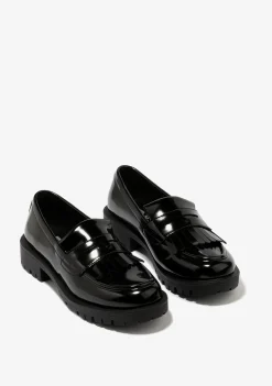 Conguitos Mocasines De Niña Tiras Negro B&W^ Zapatos|Colegiales
