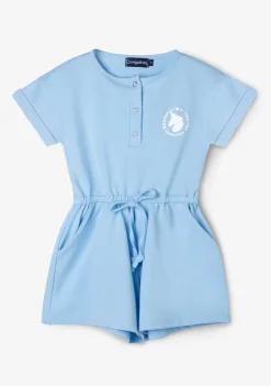 Conguitos Mono De Niña Felpa Liso Celeste^ Vestidos De Verano|Shorts