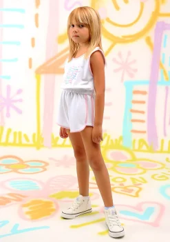 Conguitos Mono Liso Felpa Ribete Blanco Niña^ Vestidos De Verano|Vestidos