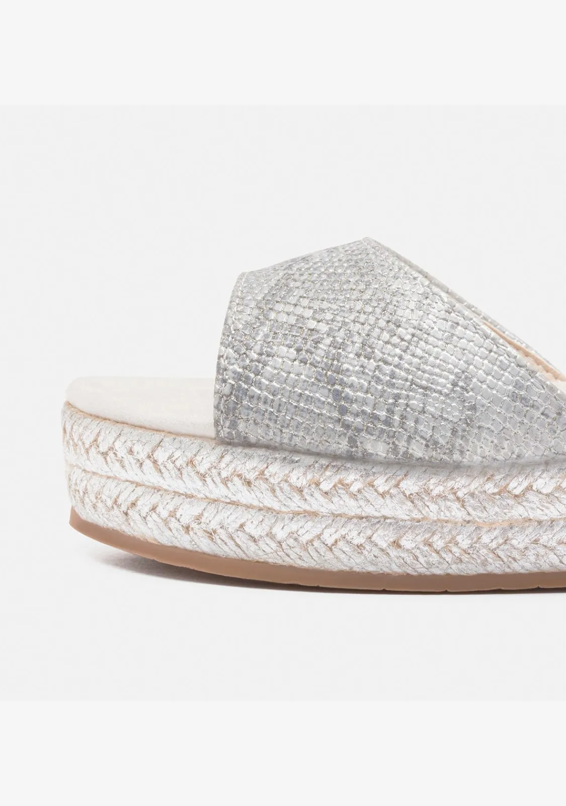 Conguitos Sandalias Cuña De Niña Serpiente Plata^ Sandalias|Alpargatas