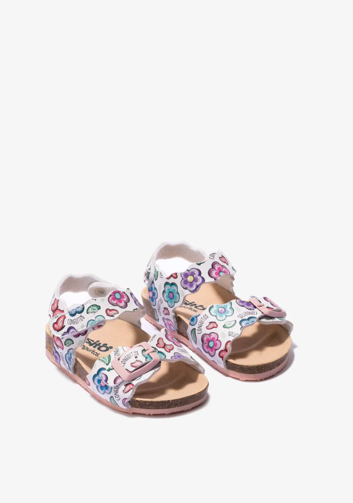 Conguitos Sandalias De Bebé Bio Flores Blanco^ Sandalias|Sandalias Bio