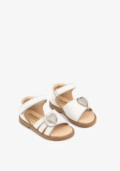 Conguitos Sandalias De Bebé Corazón Napa Blanco^ Sandalias|Sandalias