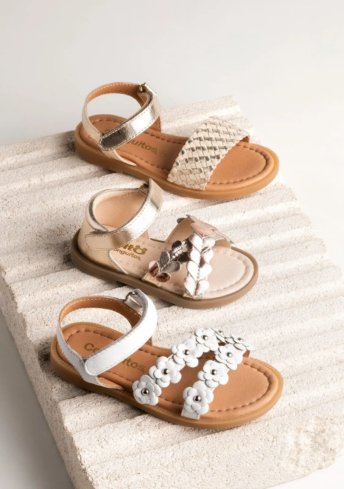 Conguitos Sandalias De Bebé Metalizado Napa^ Sandalias|Sandalias