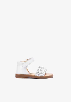 Conguitos Sandalias De Bebé Napa Blanco Plata^ Sandalias|Sandalias