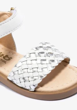 Conguitos Sandalias De Bebé Napa Blanco Plata^ Sandalias|Sandalias