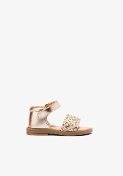 Conguitos Sandalias De Bebé Napa Oro Beige^ Sandalias|Zapatos De Ceremonia