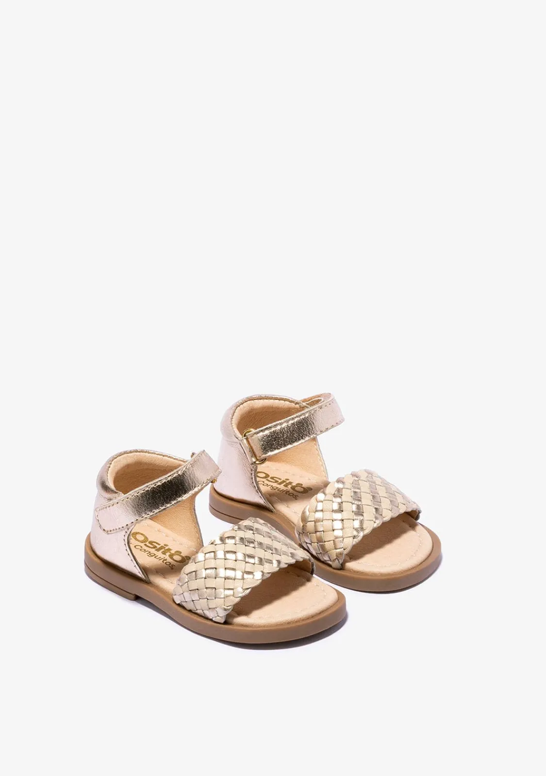Conguitos Sandalias De Bebé Napa Oro Beige^ Sandalias|Zapatos De Ceremonia