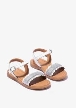 Conguitos Sandalias De Niña Hebilla Napa Blanco^ Sandalias|Zapatos De Ceremonia