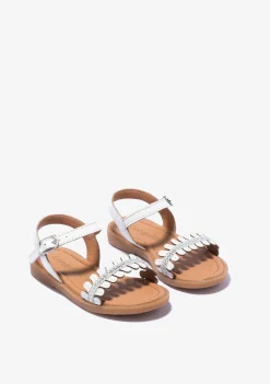 Conguitos Sandalias De Niña Hebilla Strass Napa Blanco^ Sandalias|Zapatos De Ceremonia