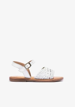 Conguitos Sandalias De Niña Hebilla Textura Napa Blanco^ Sandalias|Zapatos De Ceremonia