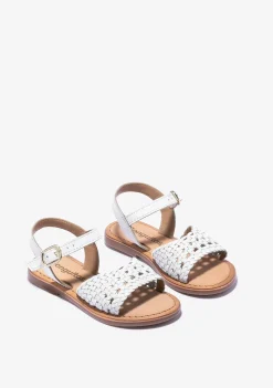 Conguitos Sandalias De Niña Hebilla Textura Napa Blanco^ Sandalias|Zapatos De Ceremonia
