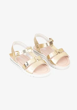 Conguitos Sandalias De Niña Metalizado Platino^ Sandalias|Zapatos De Ceremonia
